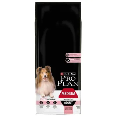 Pro Plan Medium Adult Sensitive OptiDerma Salmone & Riso